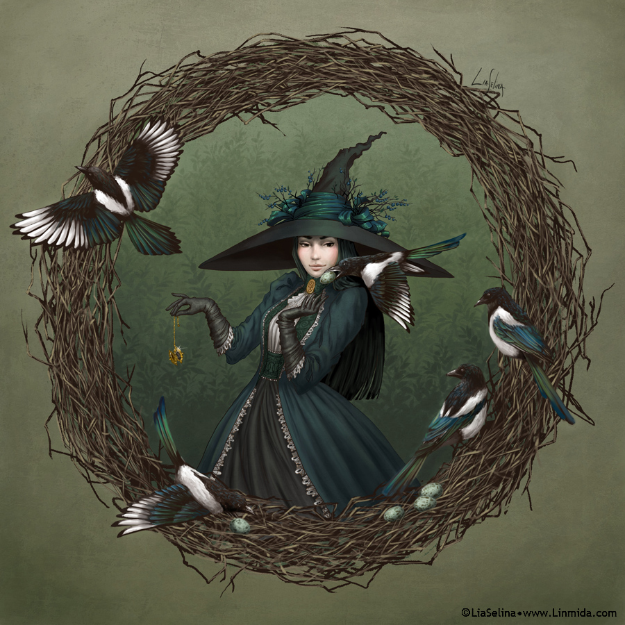 Magpie Witch by LiaSelina