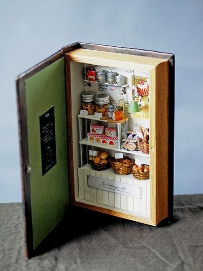Miniature bakery in a book